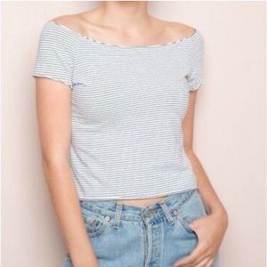 Brandy Melville Blue and White Rin Top